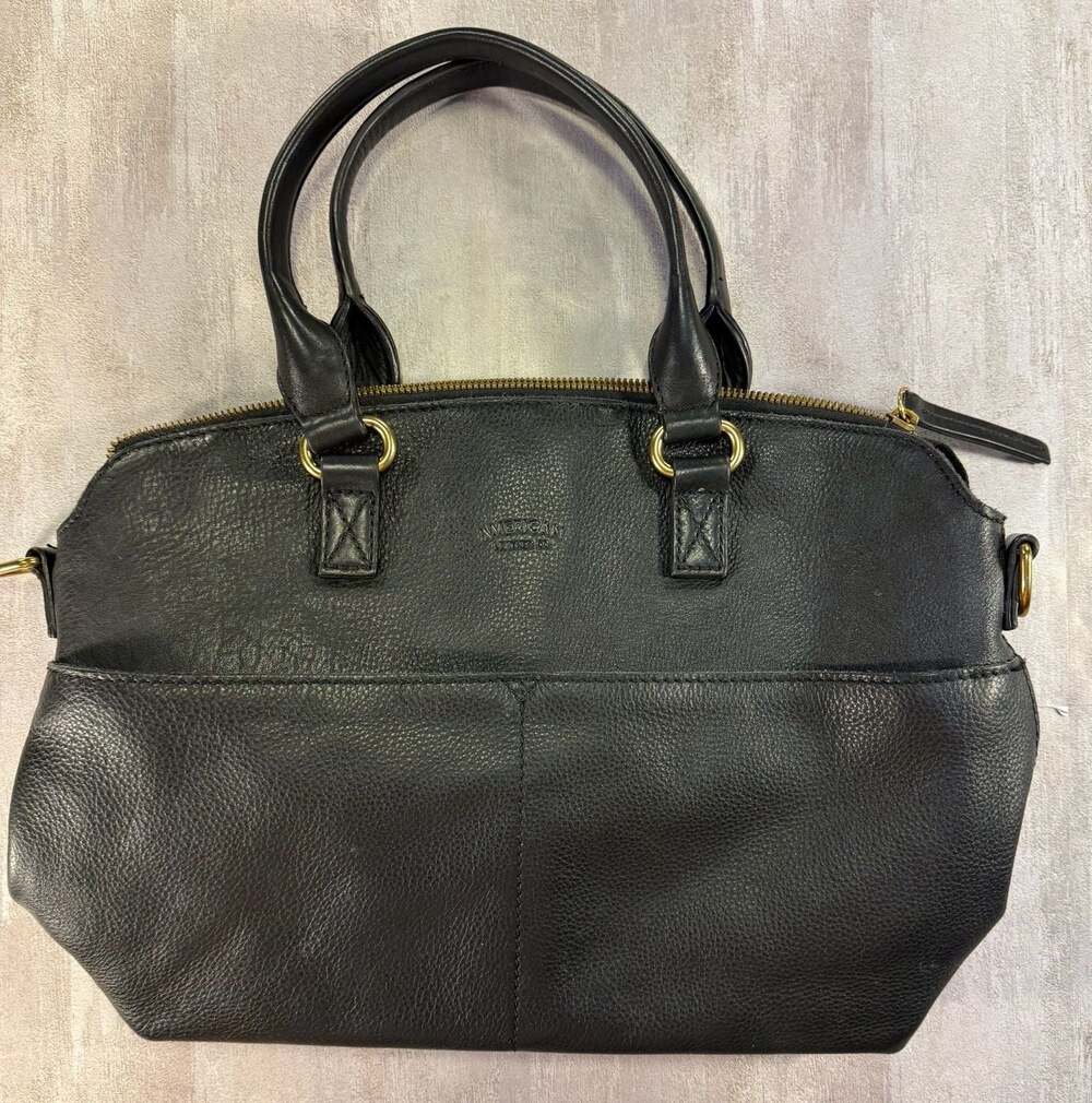 American Leather Co. Liberty Black‎ Leather Satchel Bag